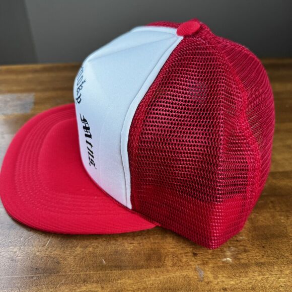 Great Smoky Mountains Vntg SnapBack Trucker Hat Red White Foam & Mesh Deadstock - Picture 2 of 6